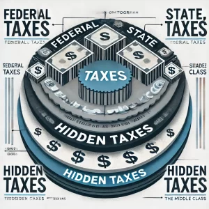 A-circular-infographic-detailing-the-various-layers-of-taxation-federal-state-hidden-taxes-burdening-the-middle-class.