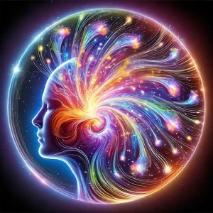 An image-depicting-a-human-head-in-profile-with-the-brain-visibly-transforming-into-vibrant-flowing-energy-patterns.