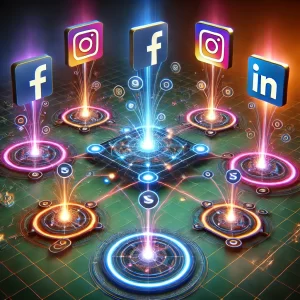 A-dynamic-visual-representation-of-an-ad-bundle-with-connected-platforms-such-as-Facebook-Instagram-and-LinkedIn-showing-optimized-ads-running-simultaniously.