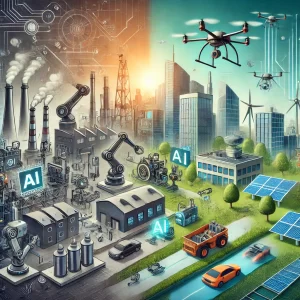 A-scene-depicting-technological-disruptions-with-industries-being-transformed-by-AI-automation-and-renewable-energy.