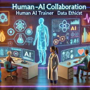 A-futuristic-scene-depicting-human-AI-collaboration-across-various-industries.