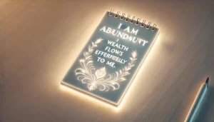 -A-clean-design-featuring-a-notepad-with-glowing-affirmations-written-on-it-such-as-I-am-abundant-and-Wealth-flows-effortlessly-to-me.