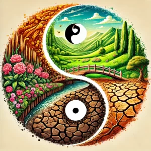 An-artistic-depiction-of-a-yin-yang-symbol-overlaid-with-contrasting-scenes.