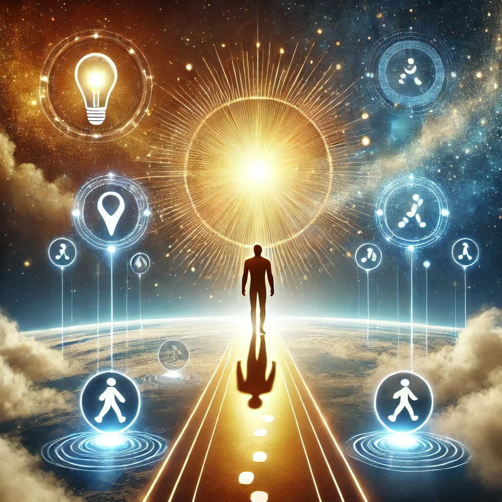 A-futuristic-and-uplifting-illustration-of-a-glowing-human-figure-standing-on-a-path-of-golden-light-leading-to-a-radiant-sphere-symbolizing-success-