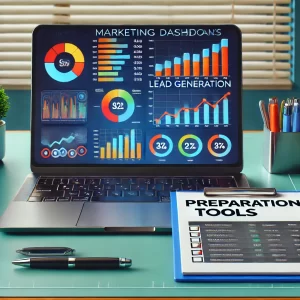 A-sleek-laptop-displaying-vibrant-marketing-dashboards-with-colorful-graphs-and-lead-generation-stats-on-the-screen.