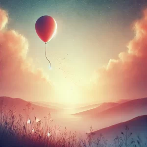 A-balloon-floating-away-into-the-sky-symbolizing-the-release-of-negative-thoughts-and-doubts.