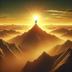 A-sunrise-over-a-mountain-range-with-a-person-standing-tall-at-the-peak-symbolizing-triumph-and-limitless-potential.