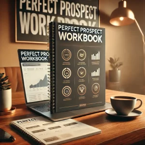 A-visually-appealing-mockup-of-The-Perfect-Prospect-Workbook-placed-on-a-modern-desk-setup.