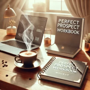 A-modern-desk-setup-with-The-Perfect-Prospect-Workbook-mockup-placed-next-to-a-steaming-cup-of-coffee-and-an-open-laptop-symbolizing-productivity.