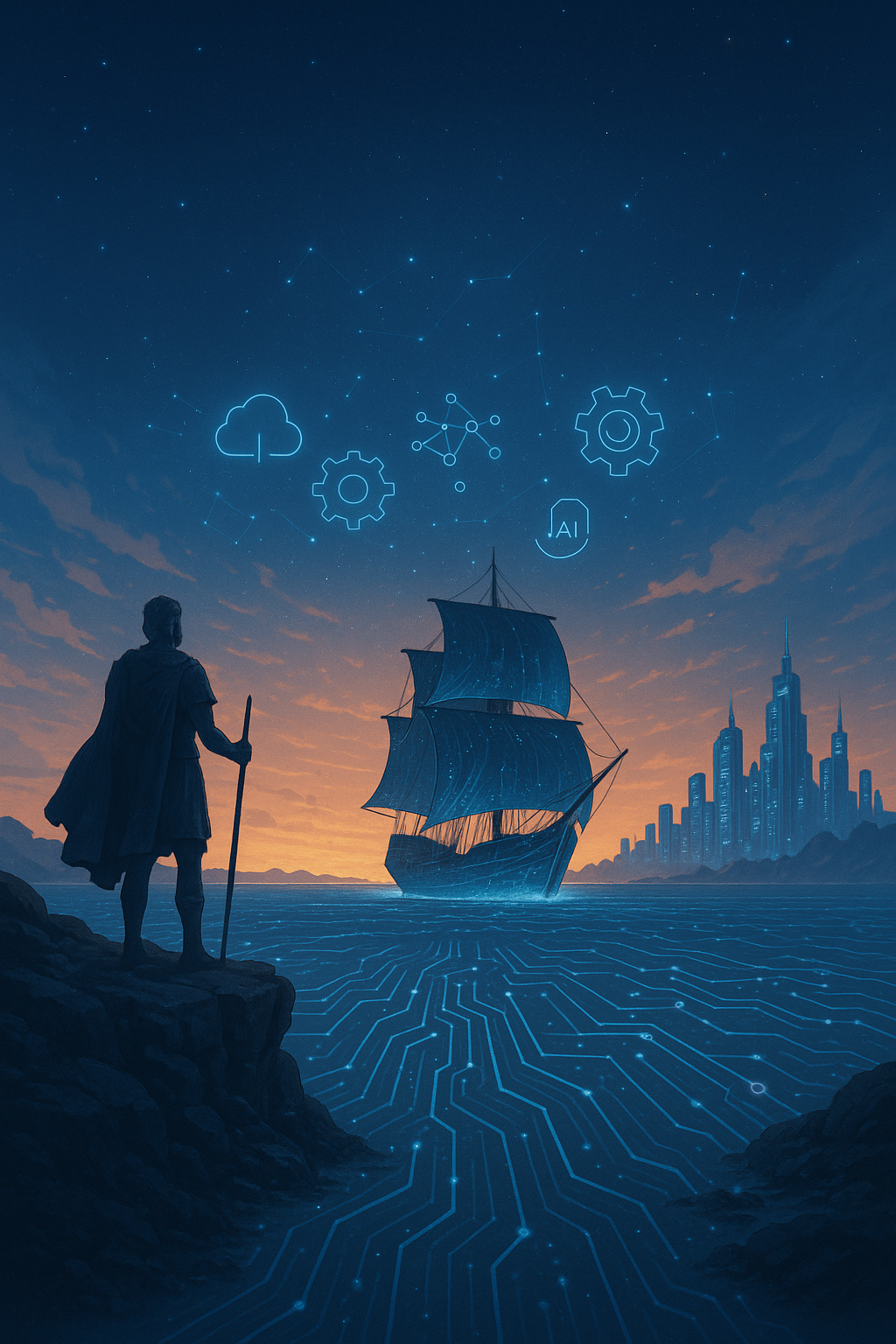 Odysseus Setting Out for Ithaca metaphor of a journey.