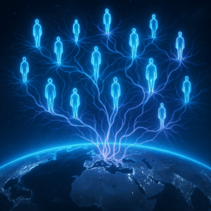 Neon Network of Global Connections